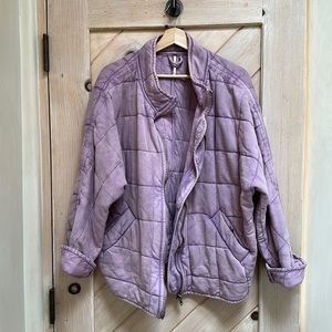 Free People Large Lavender Dolman Quilted Knit Jacket